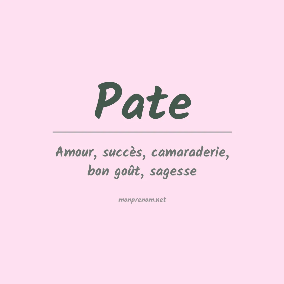Prénom Pate