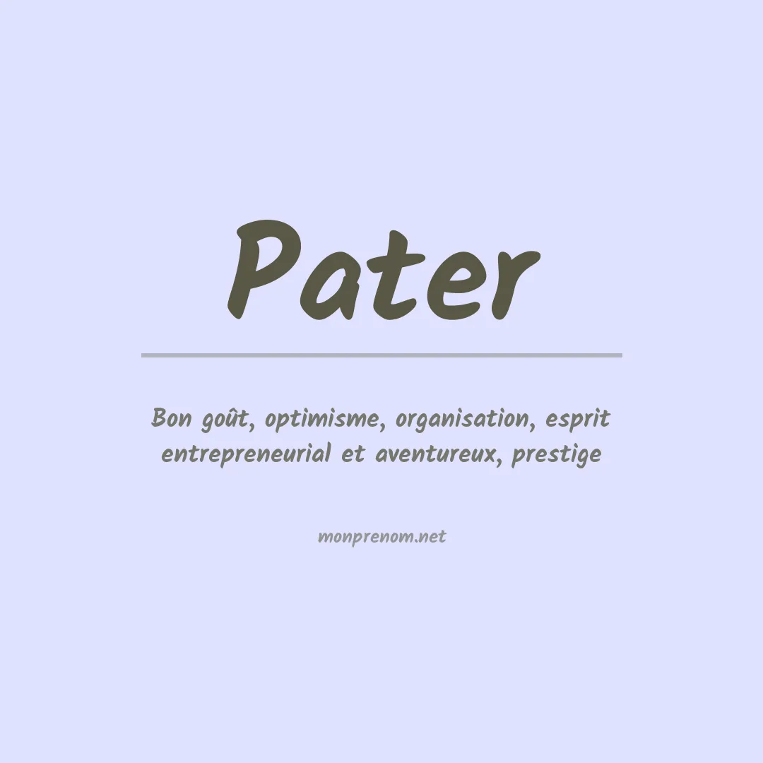 Prénom Pater