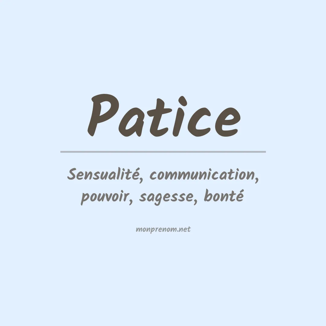 Signification du prénom Patice