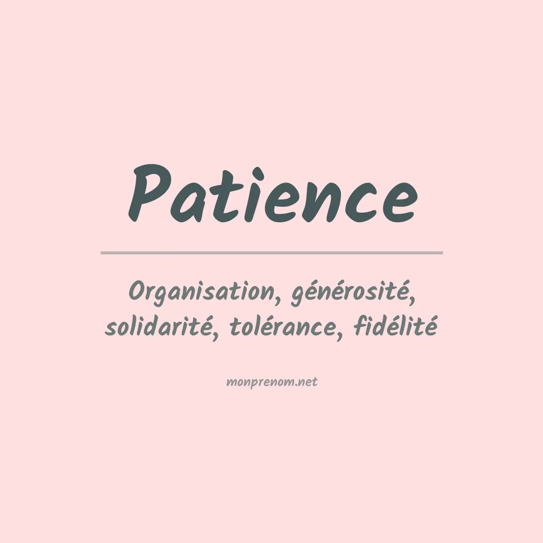 Prénom Patience