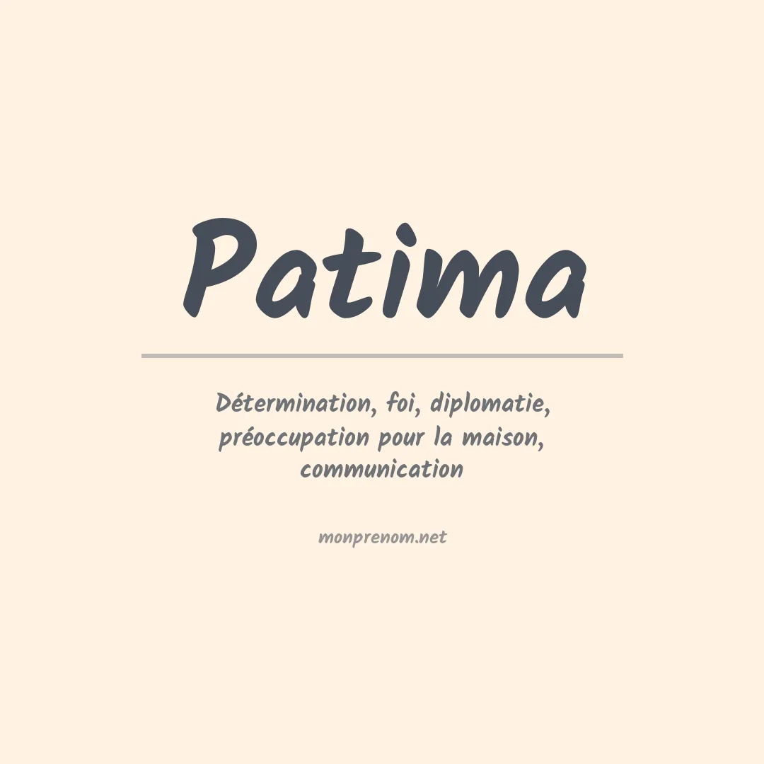 Signification du prénom Patima