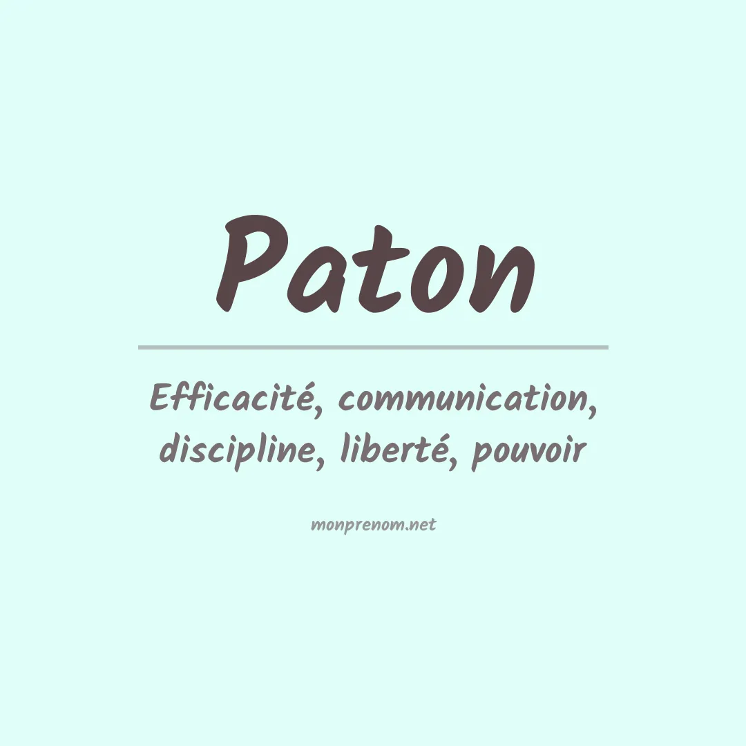 Prénom Paton