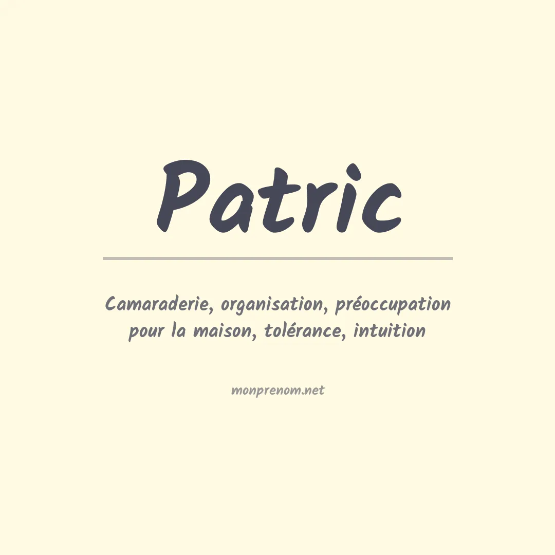 Prénom Patric