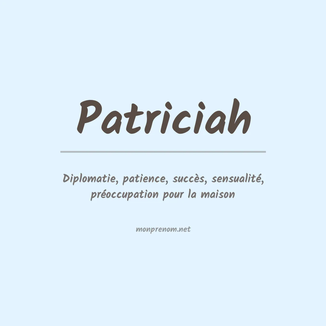 Signification du prénom Patriciah