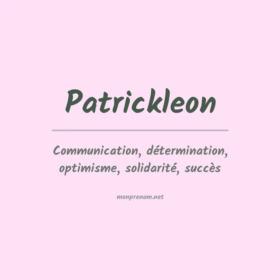 Signification du prénom Patrickleon