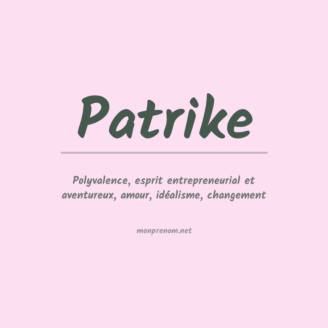 Prénom Patrike
