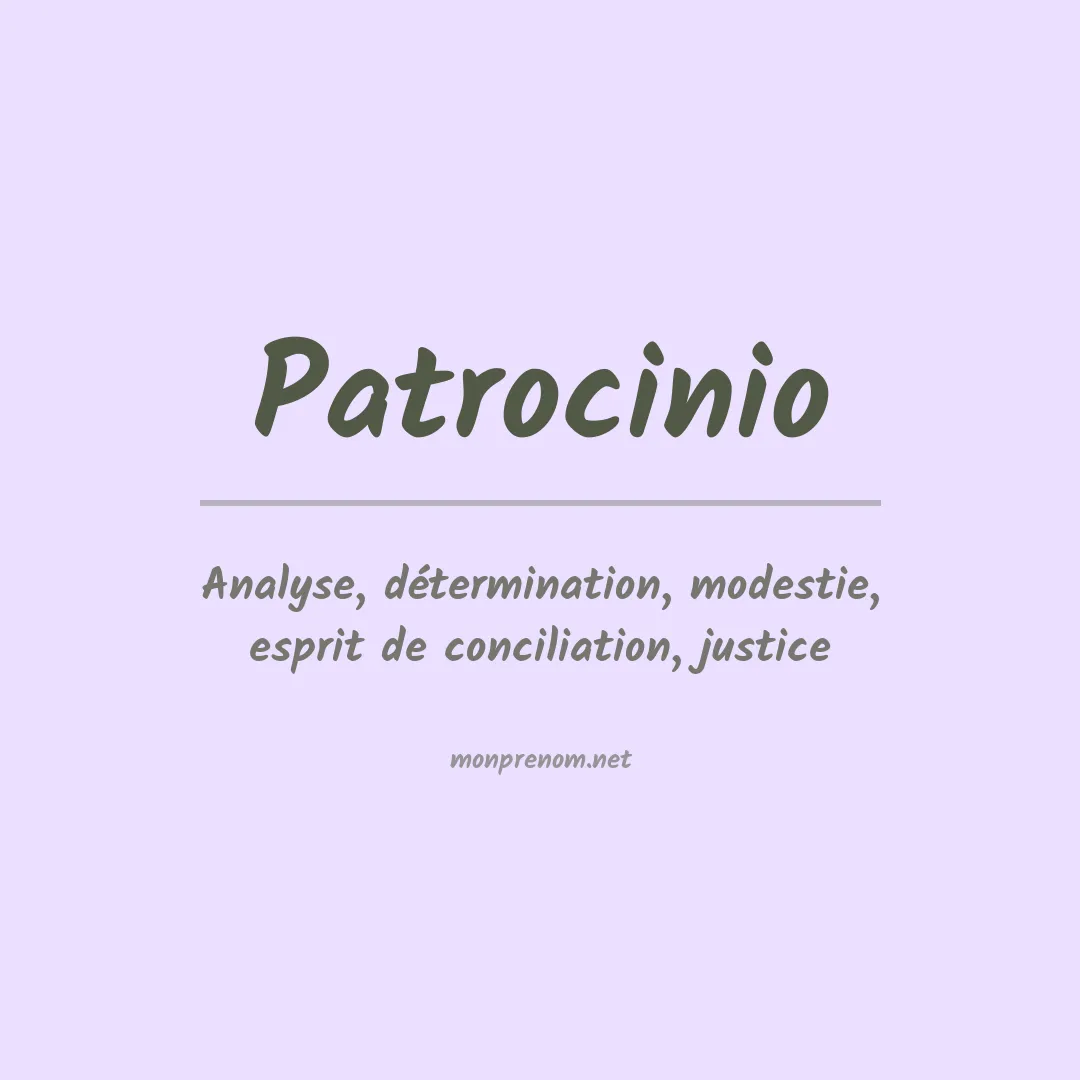 Signification du prénom Patrocinio