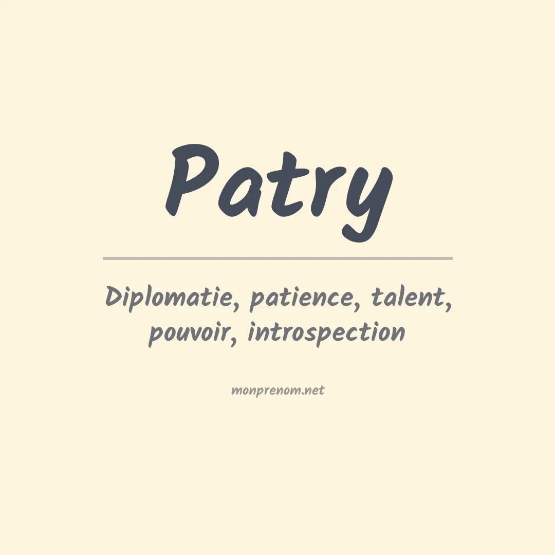 Prénom Patry