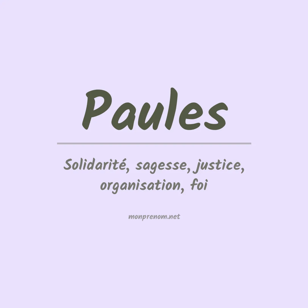Prénom Paules