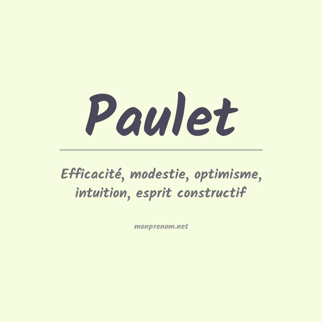 Signification du prénom Paulet