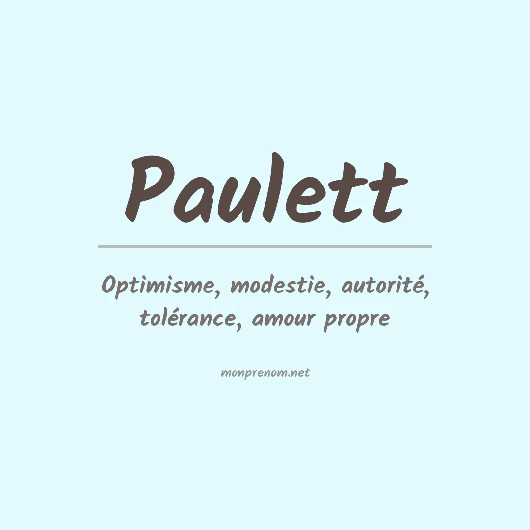 Signification du prénom Paulett