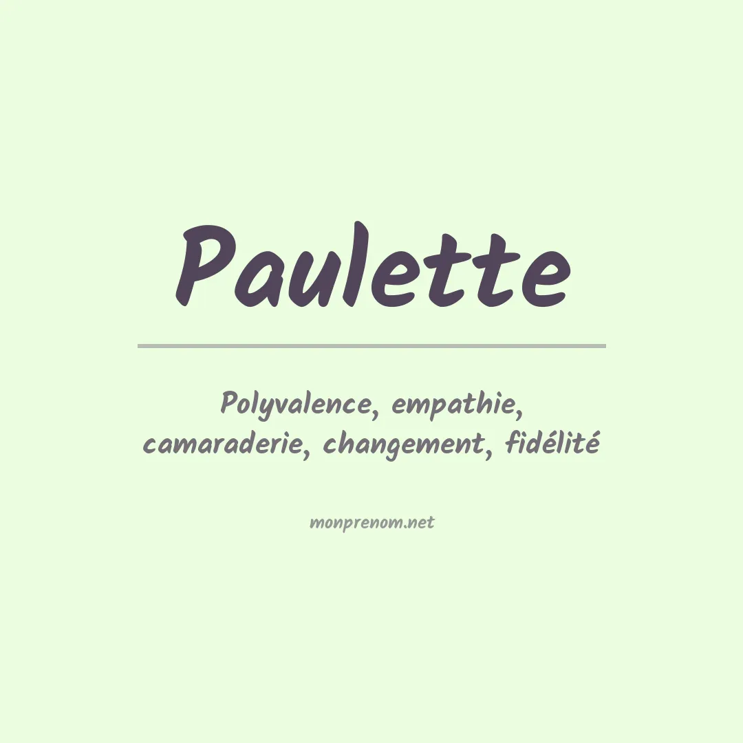 Prénom Paulette