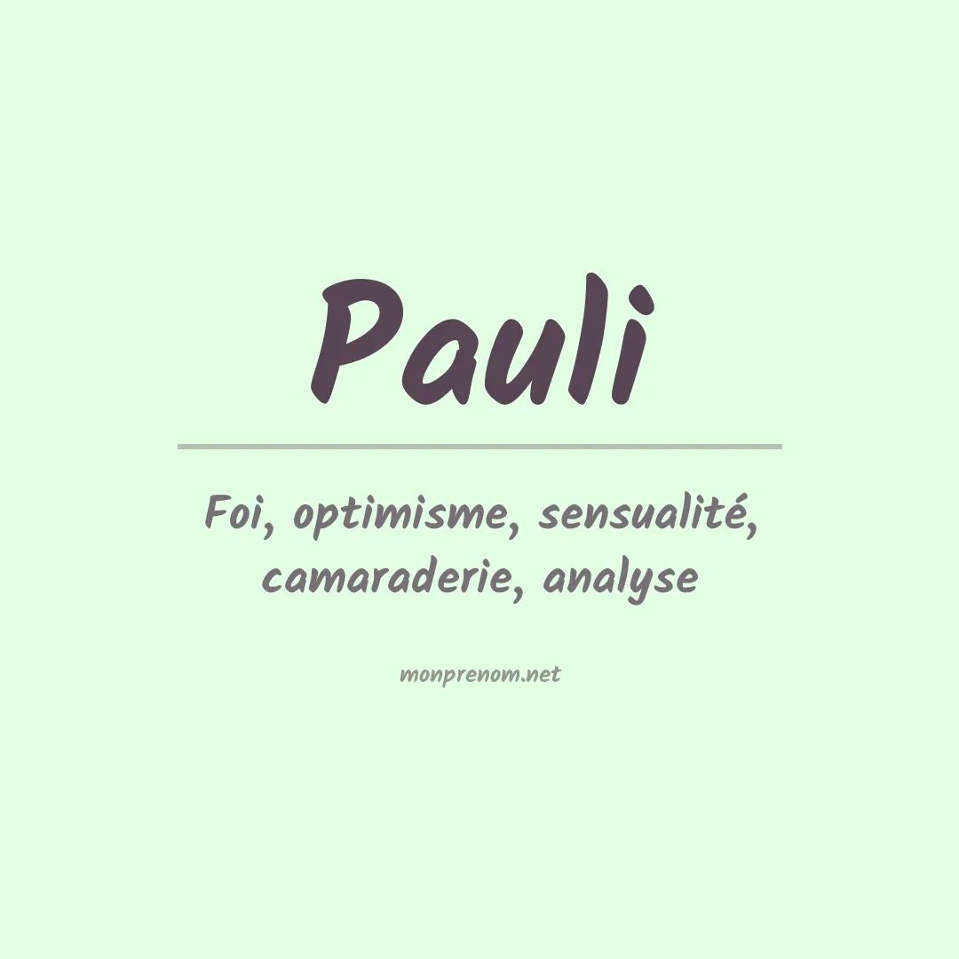 Prénom Pauli