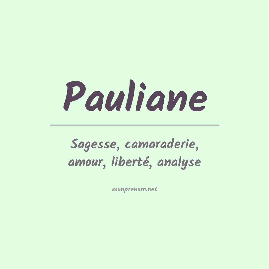 Prénom Pauliane