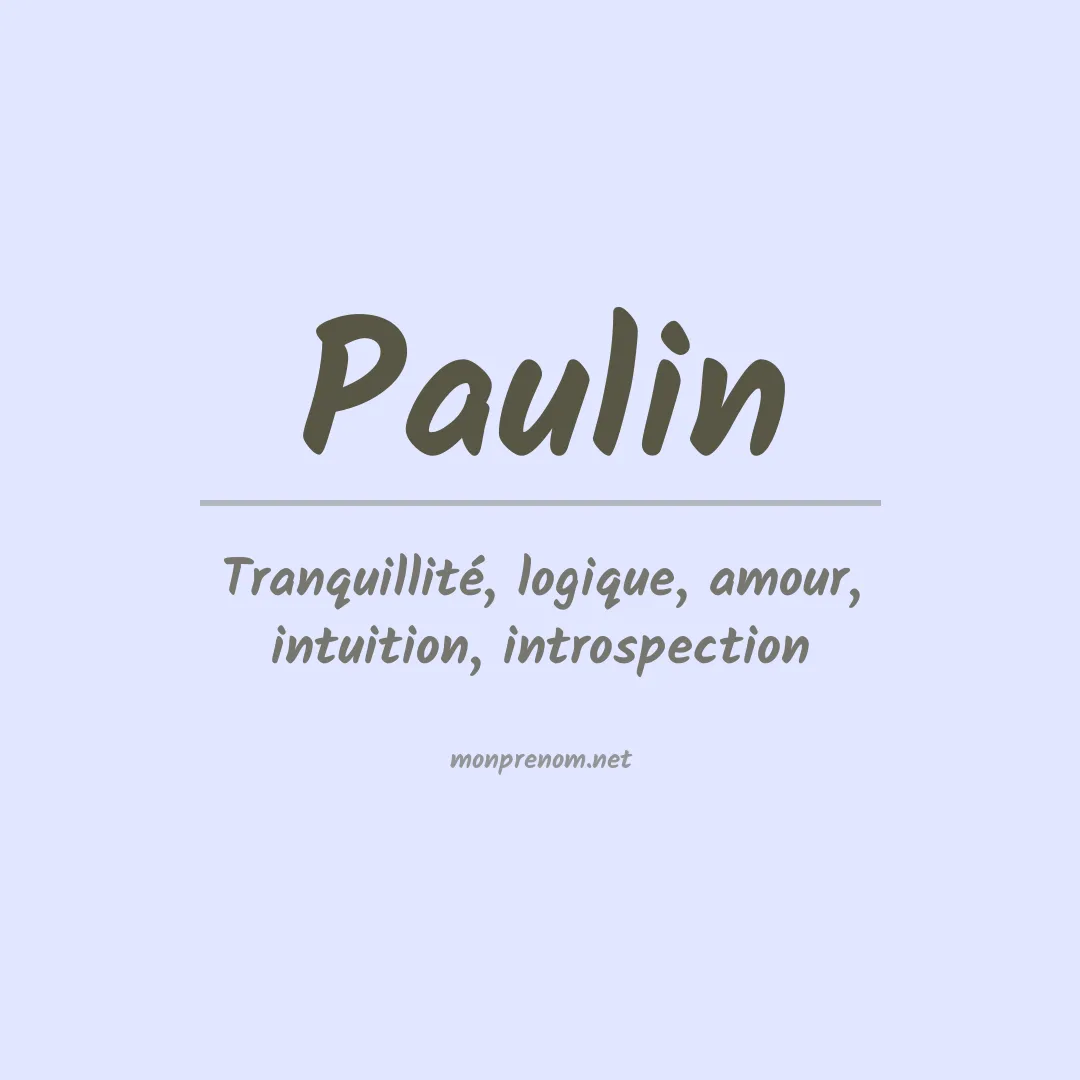 Prénom Paulin