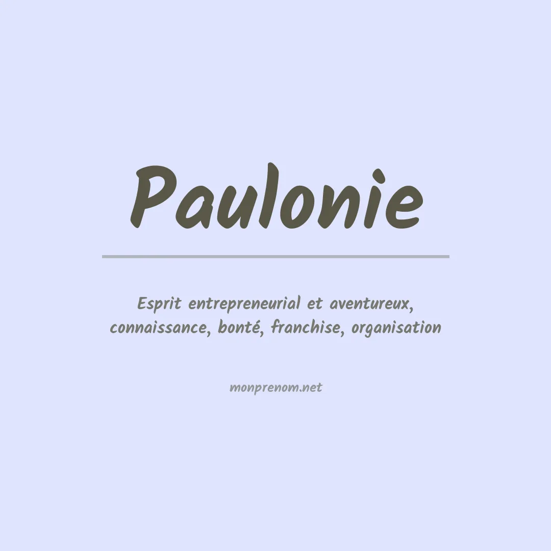 Signification du prénom Paulonie