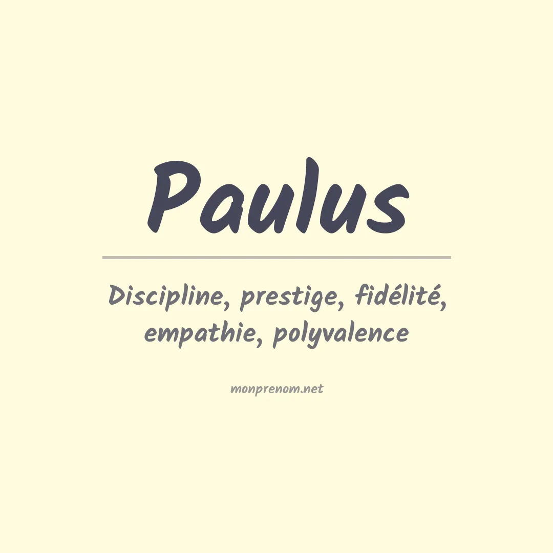 Prénom Paulus