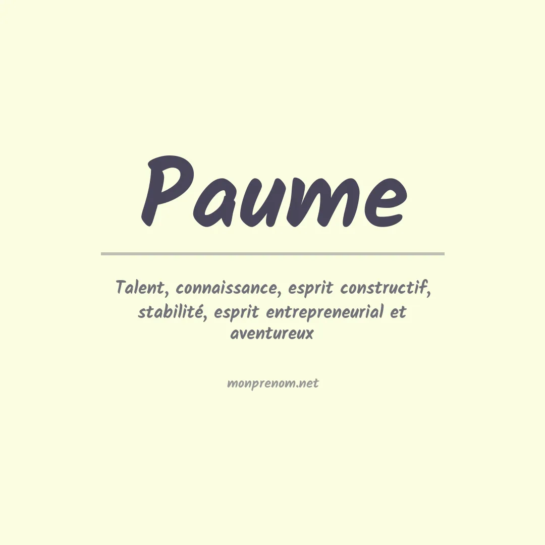 Signification du prénom Paume
