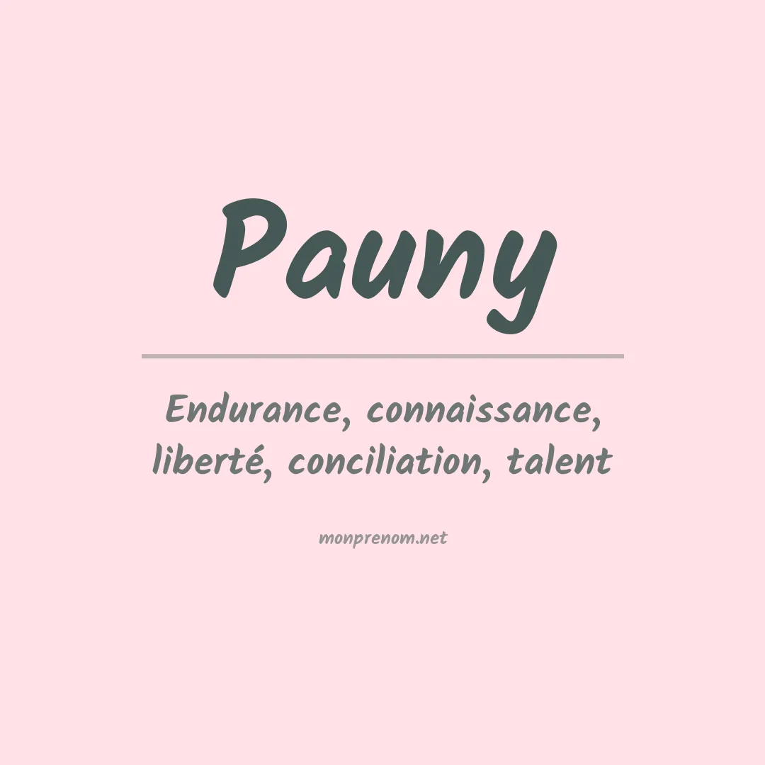 Signification du prénom Pauny