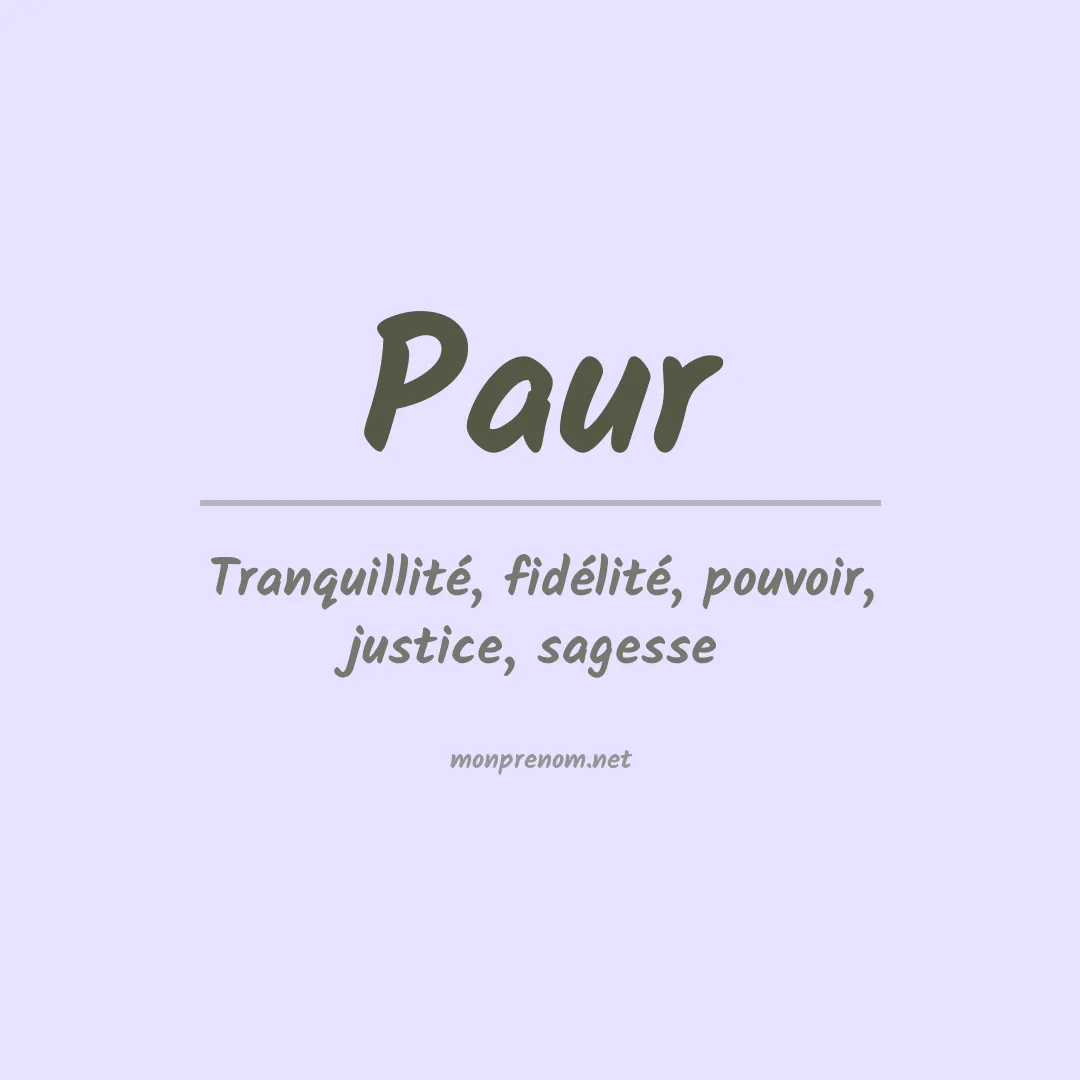 Signification du prénom Paur