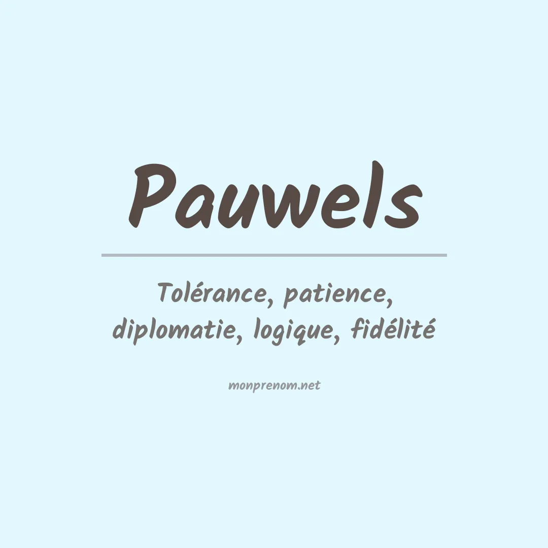 Prénom Pauwels