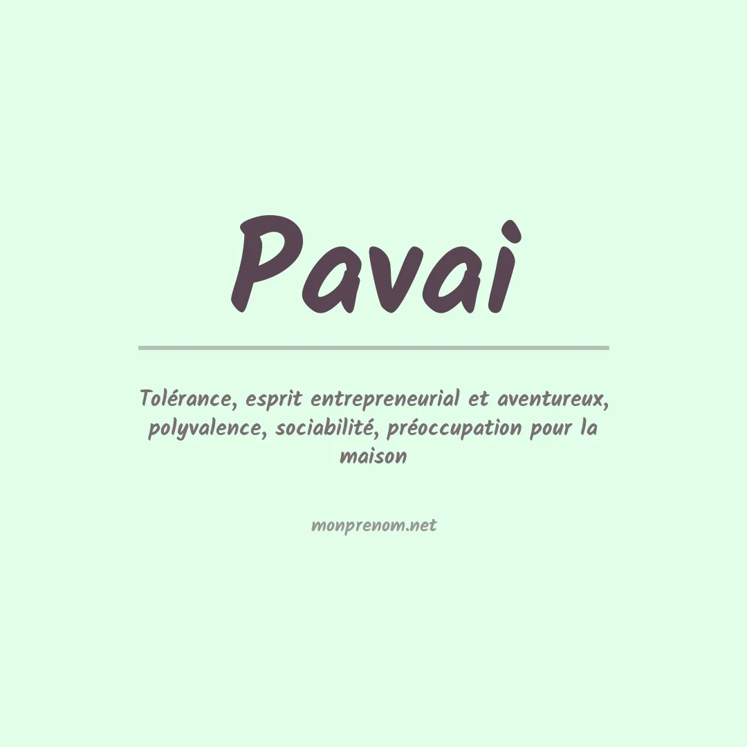 Signification du prénom Pavai