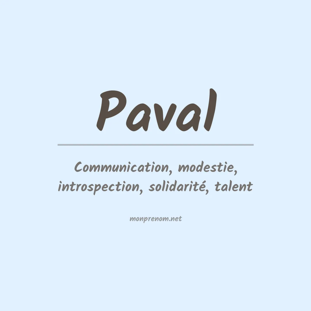 Signification du prénom Paval