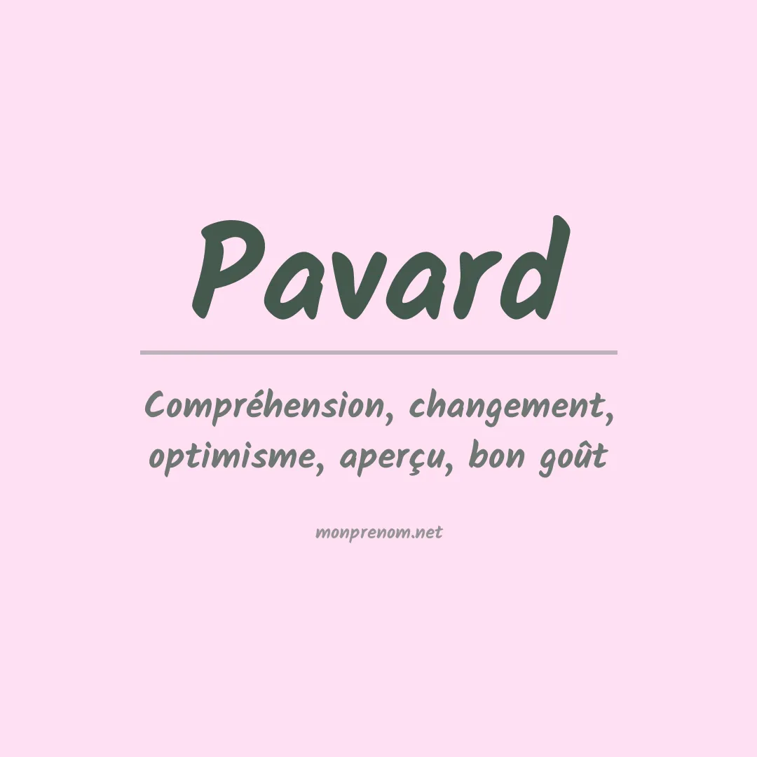 Signification du prénom Pavard