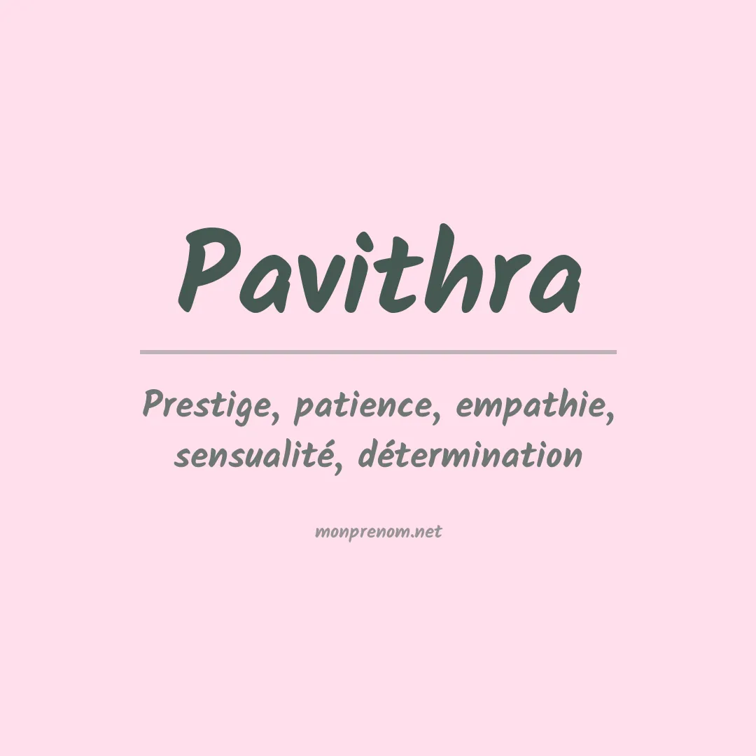 Signification du prénom Pavithra