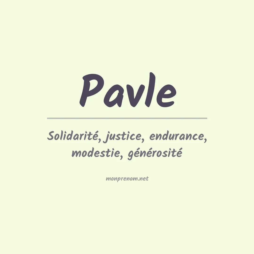 Signification du prénom Pavle