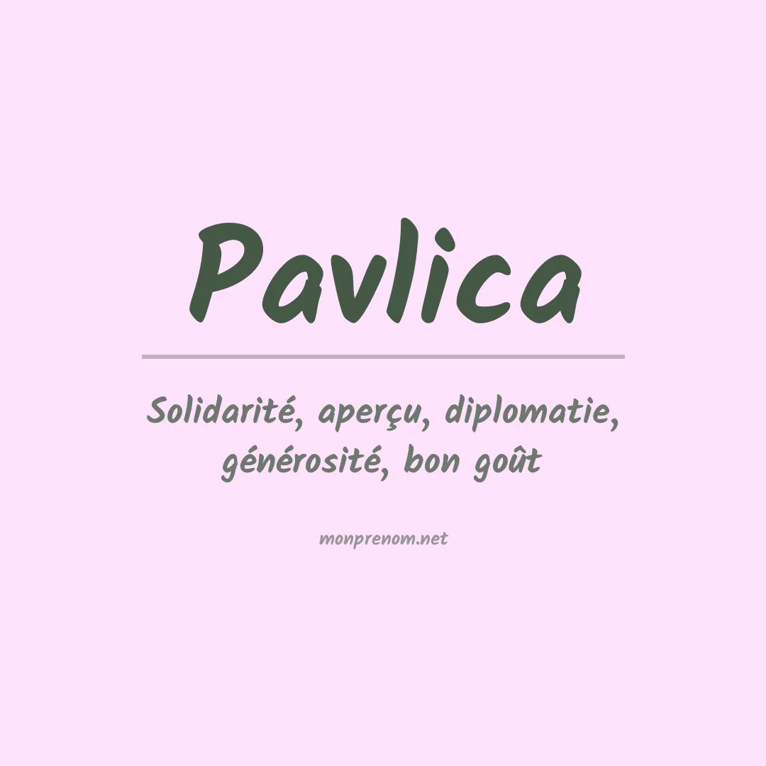 Prénom Pavlica