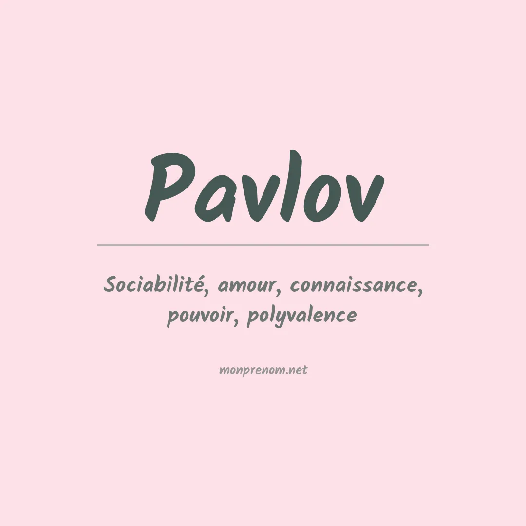Prénom Pavlov