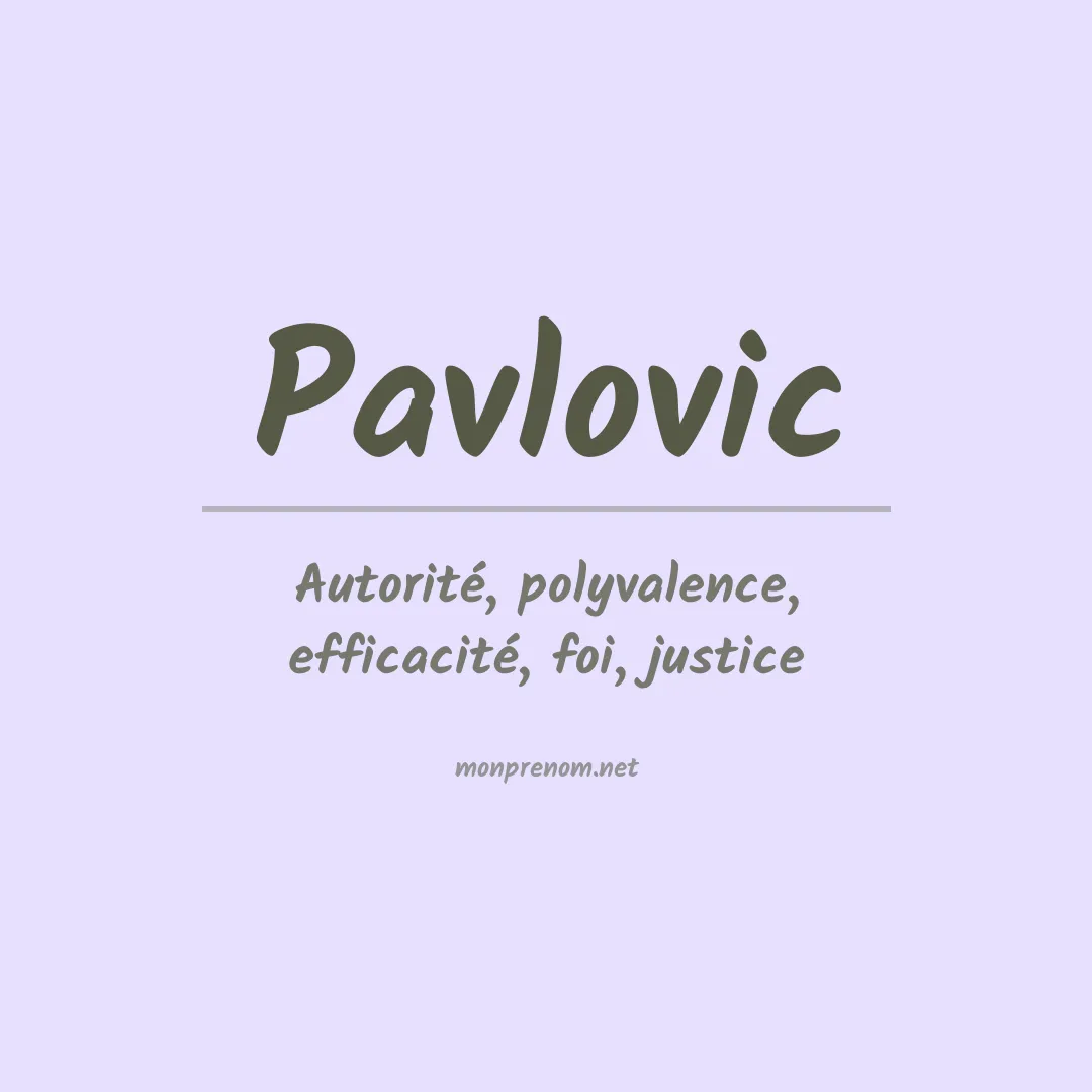 Prénom Pavlovic