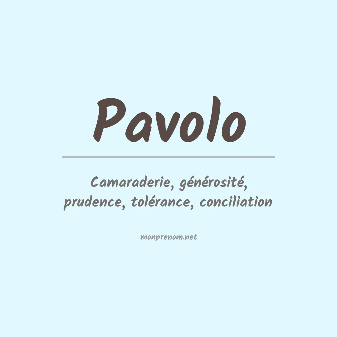 Signification du prénom Pavolo