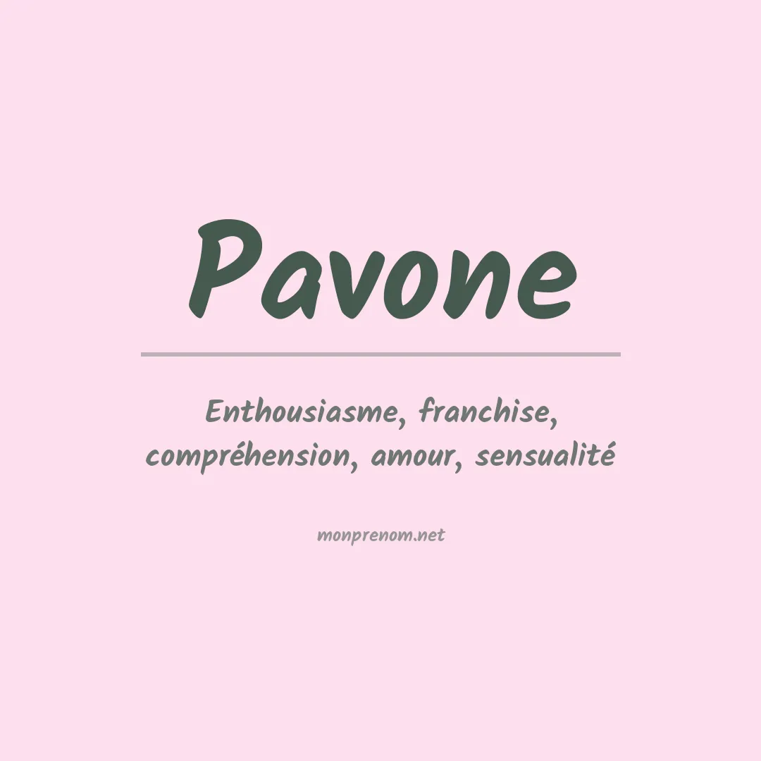 Prénom Pavone