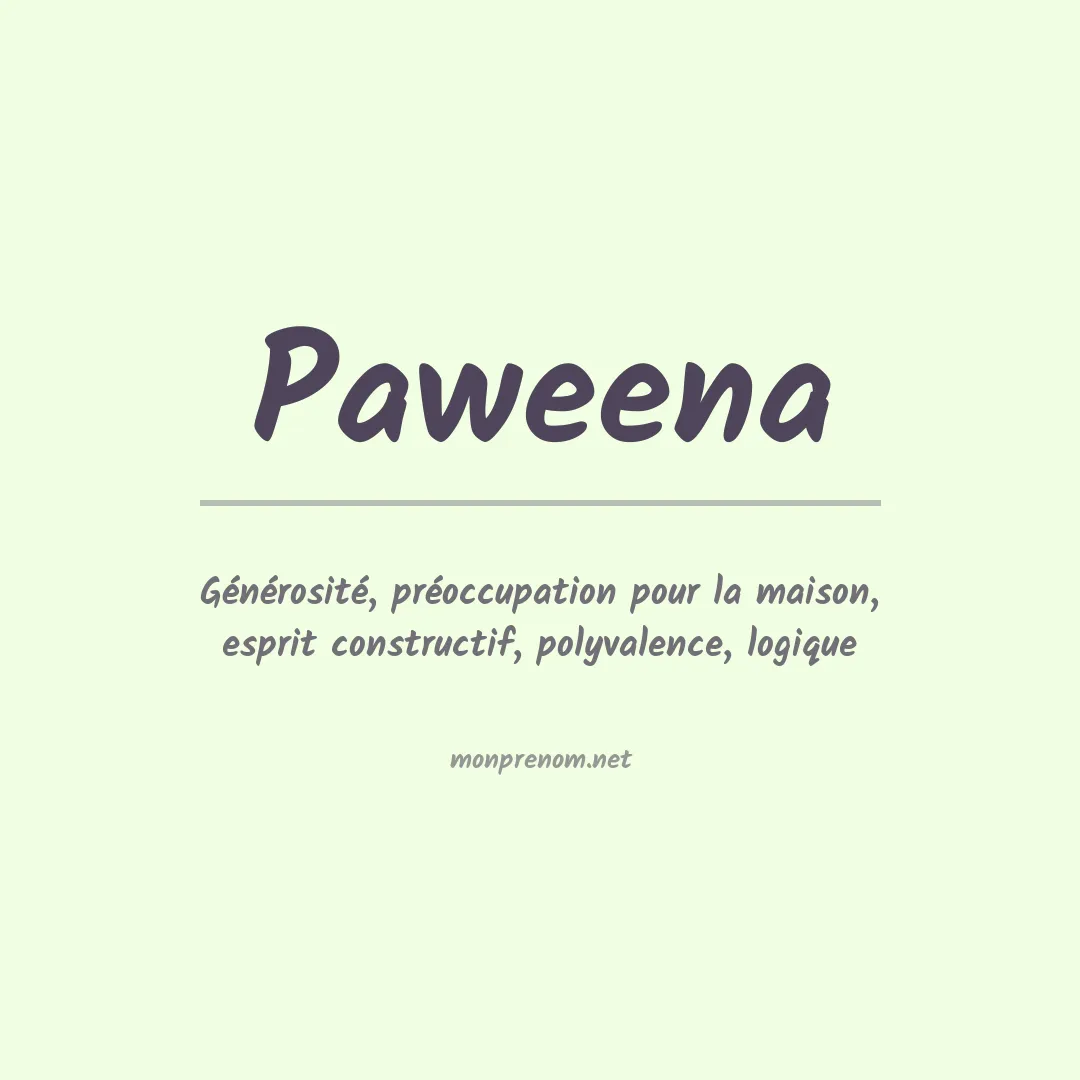 Signification du prénom Paweena