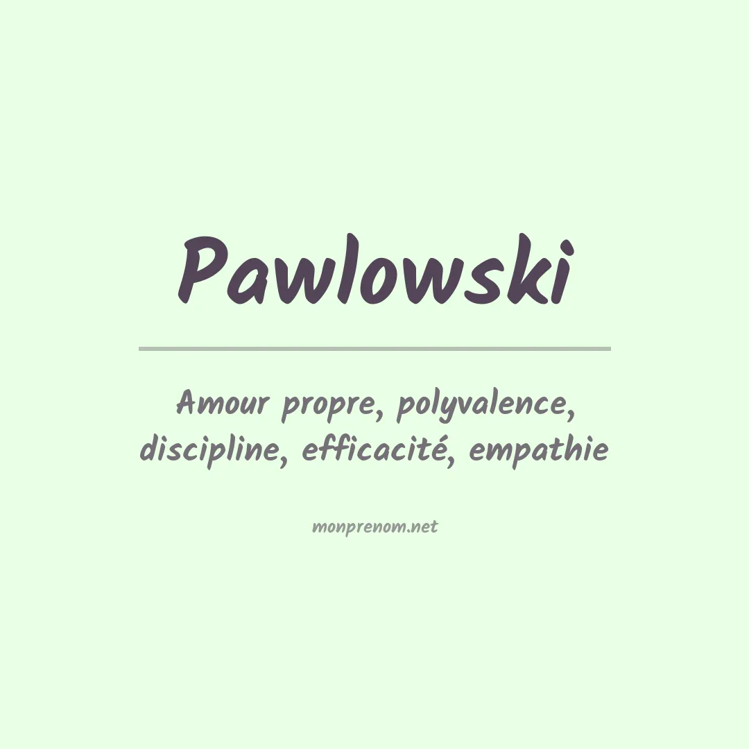Prénom Pawlowski
