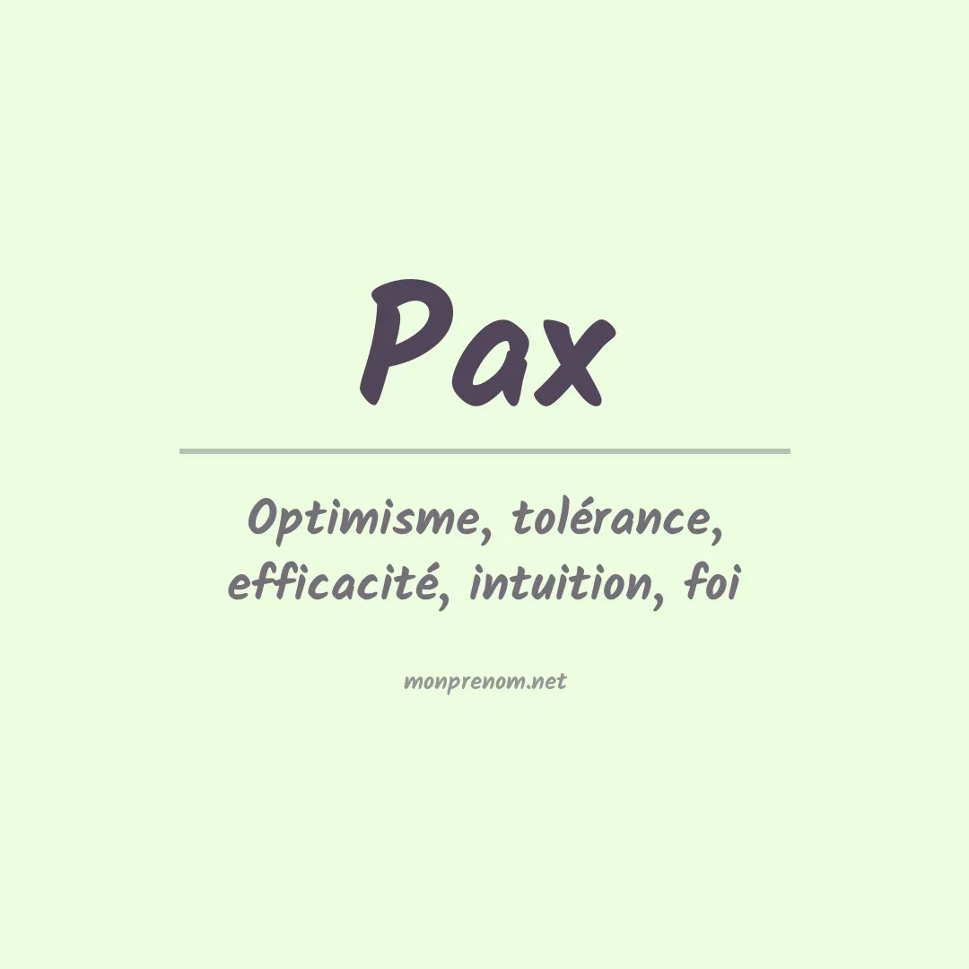 Prénom Pax