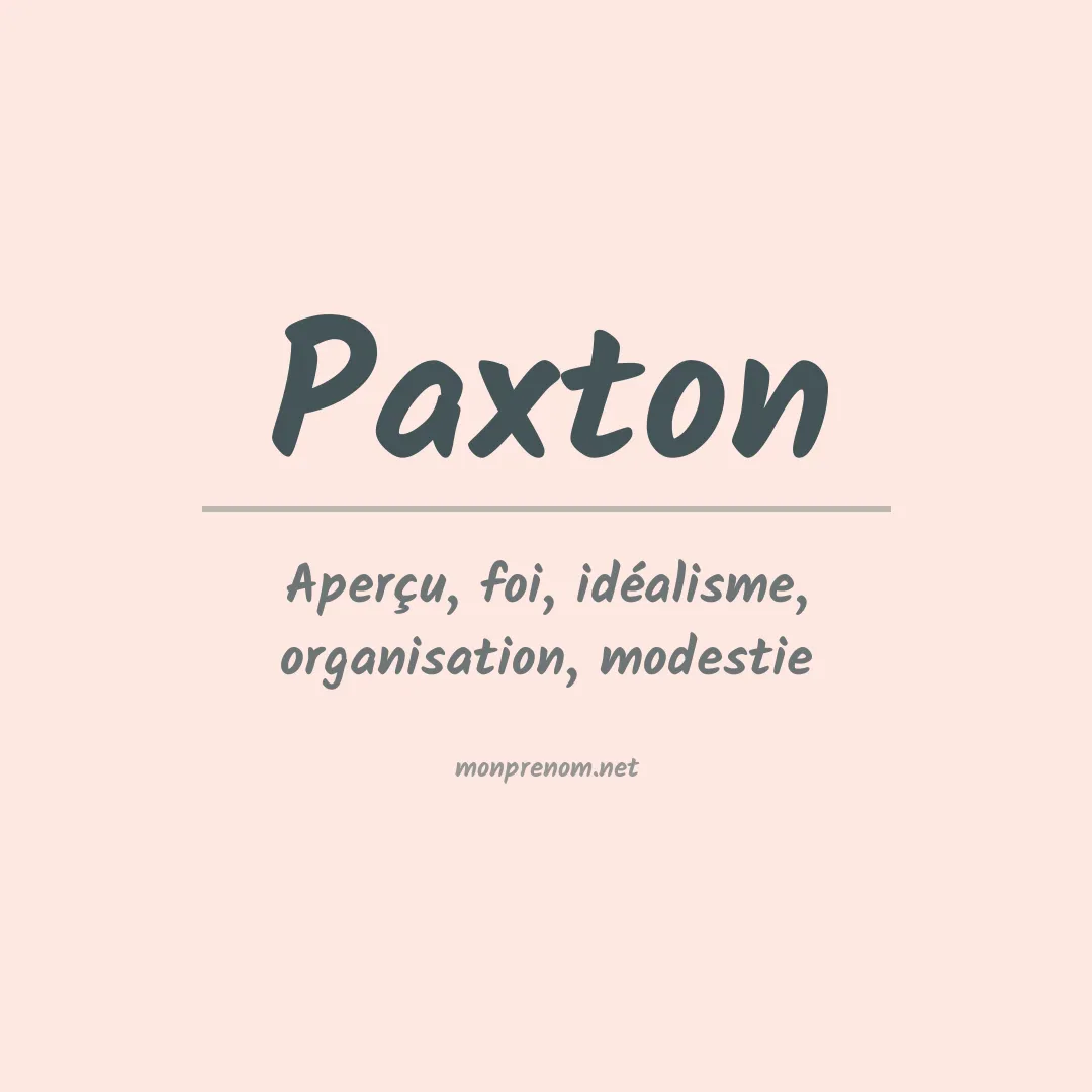 Prénom Paxton