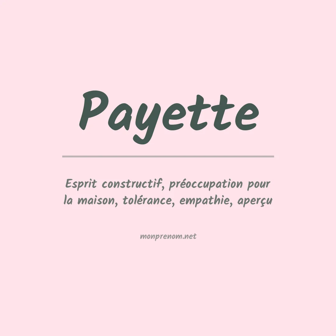 Prénom Payette