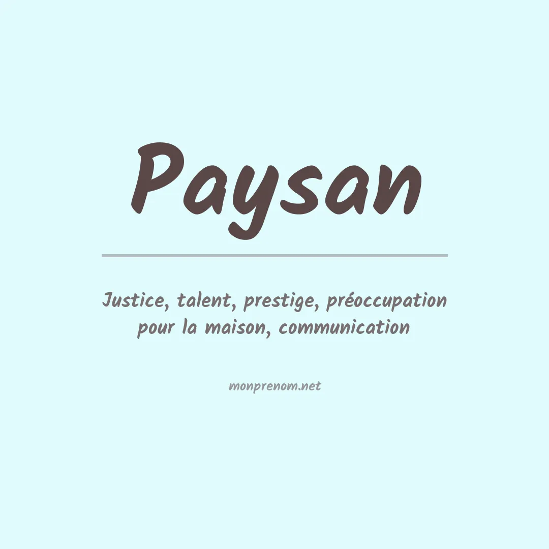 Signification du prénom Paysan