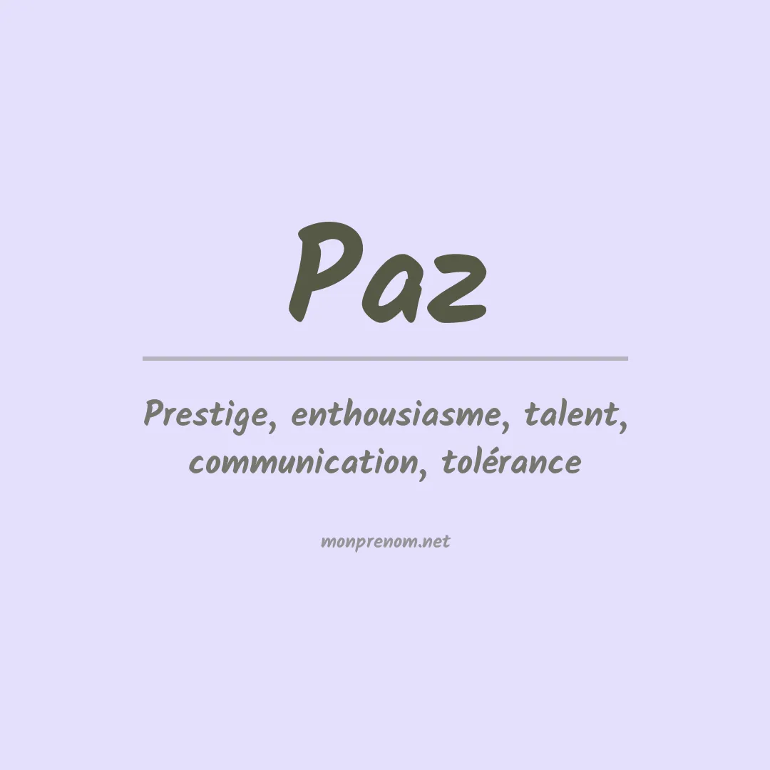 Prénom Paz