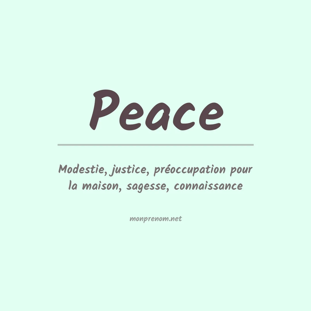 Prénom Peace
