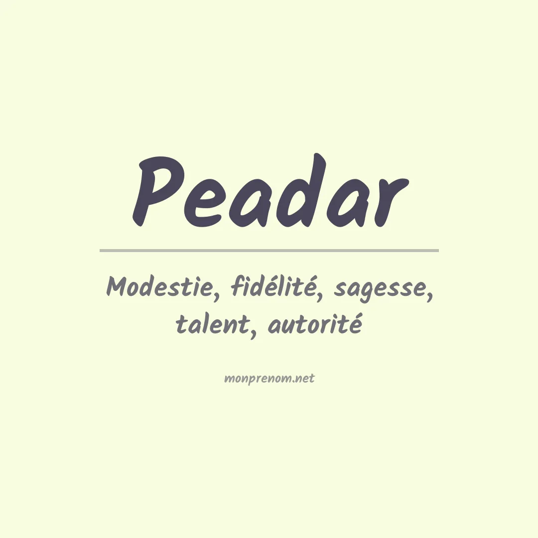 Signification du prénom Peadar