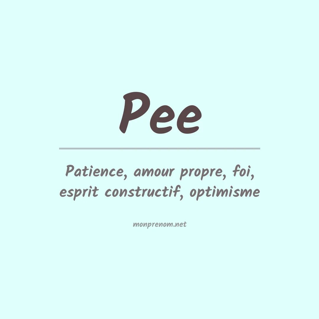 Prénom Pee