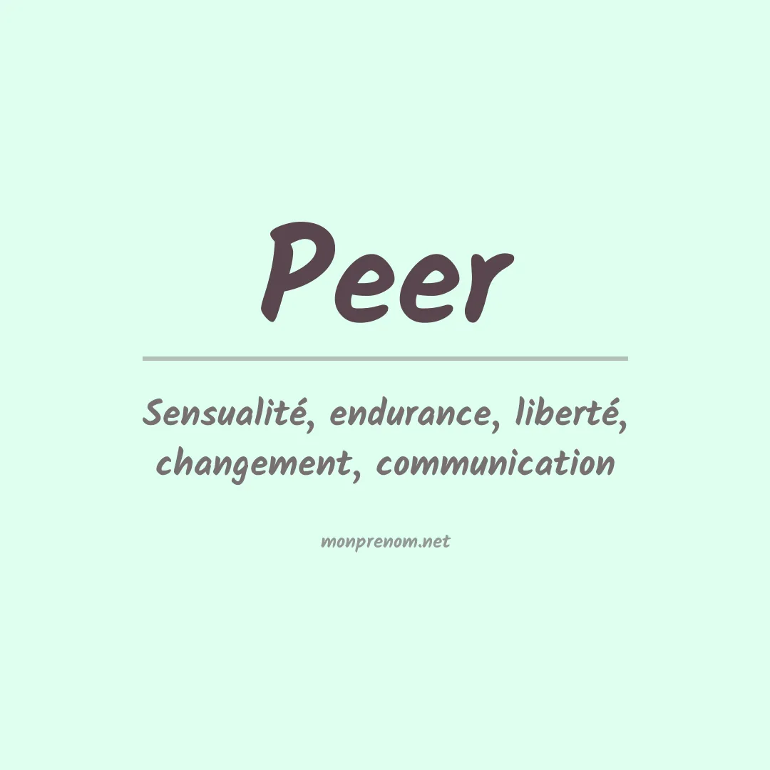 Prénom Peer