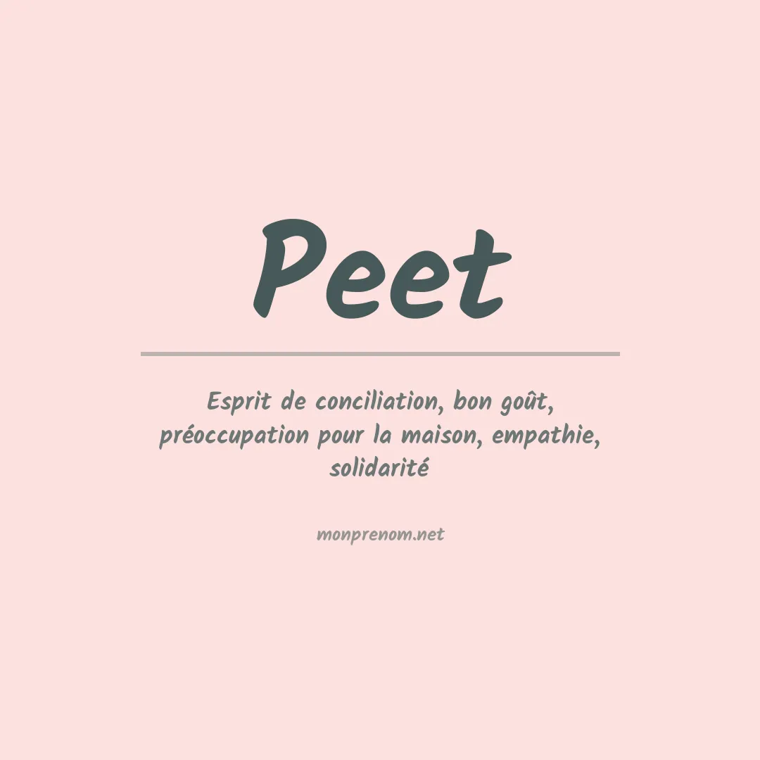 Prénom Peet