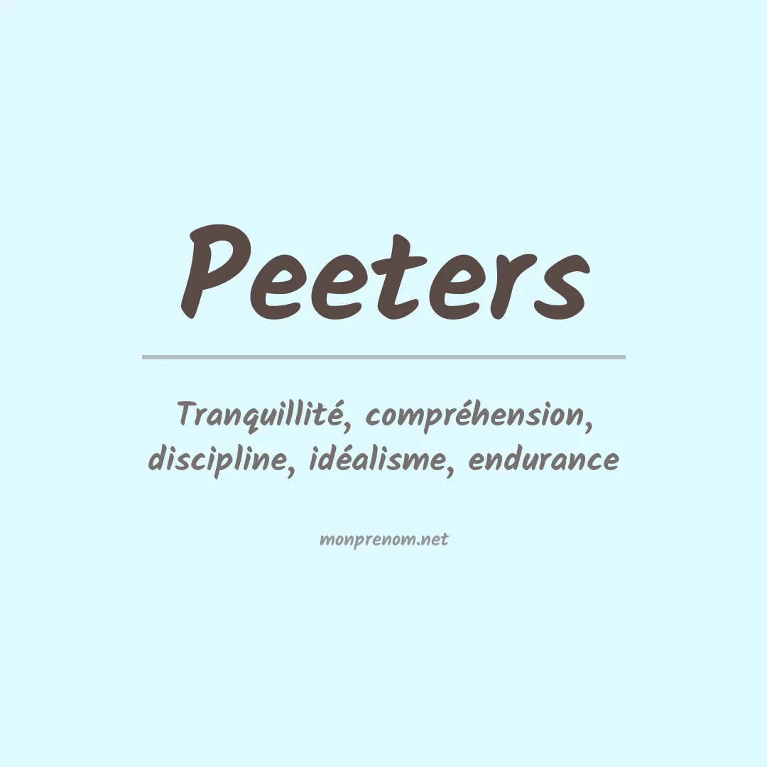 Prénom Peeters
