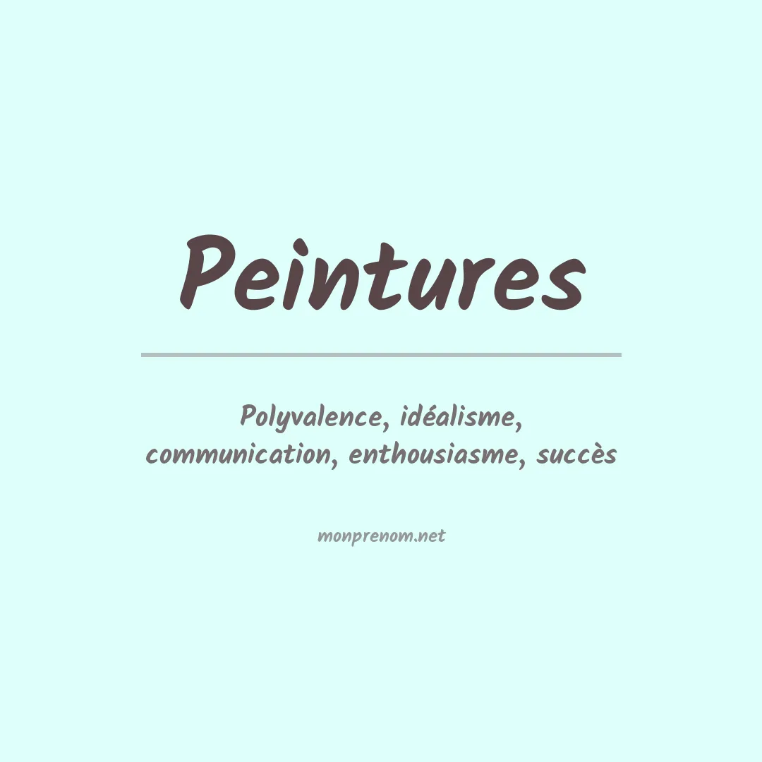Signification du prénom Peintures
