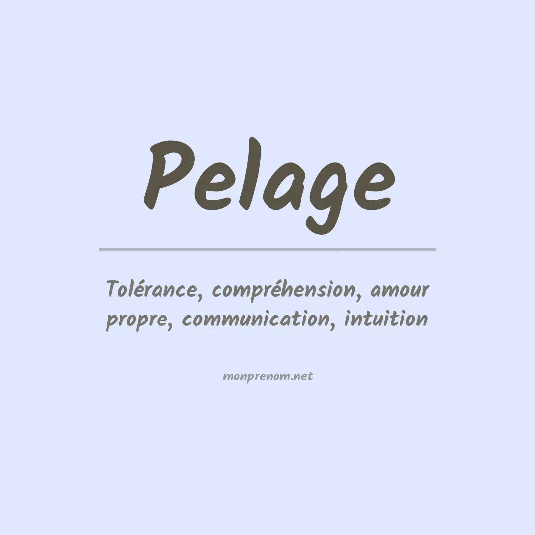 Signification du prénom Pelage